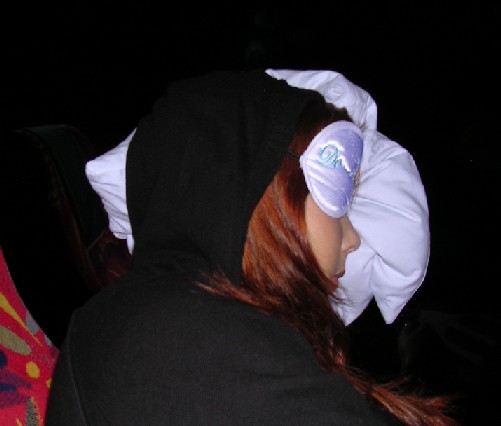 Merle (schlafend, im Bus)